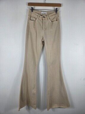 Vervet High Waist Raw Hem Bell Bottom Flare Jeans